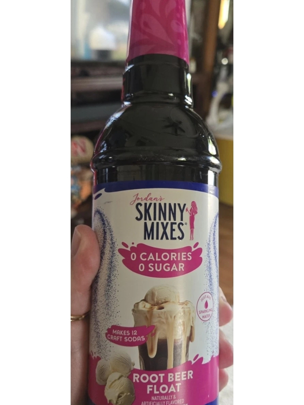 Jordan's Skinny Mixes Root Beer Float Syrup - Pink & Black